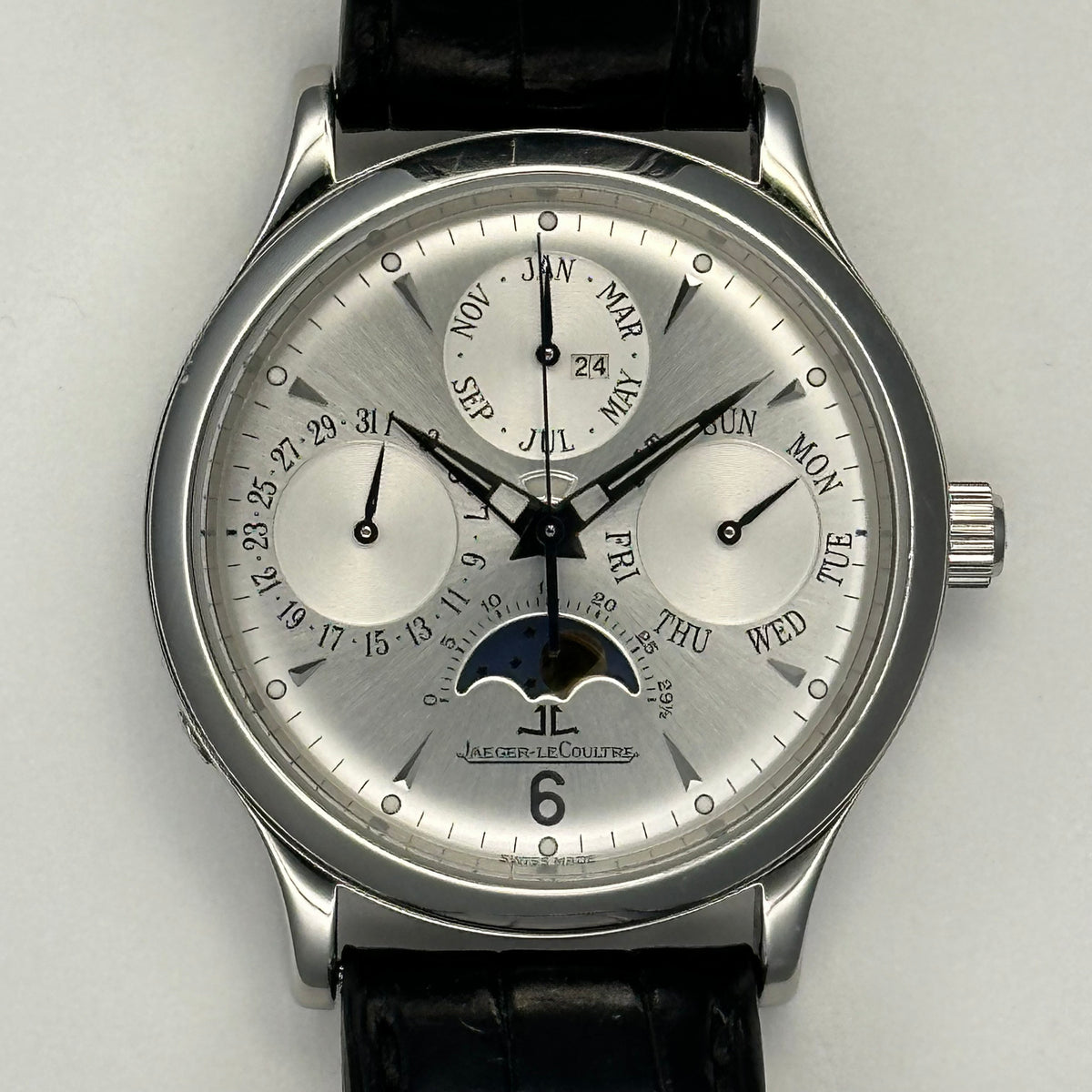 JLC Master Ultra Thin Perpetual Calendar Moon Phase thewatchmakersshop JLC Master Ultra Thin Perpetual Calendar Moon Phase thewatchmakersshop